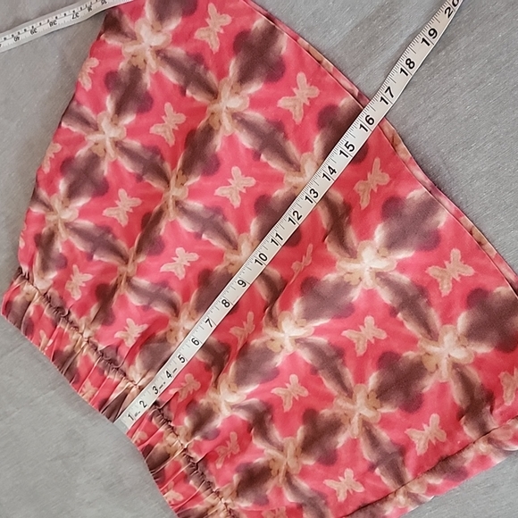 J Crew Wednesday Tie Dye Mini Skirt Ikat Print Pull On Silk Linen - Picture 12 of 13